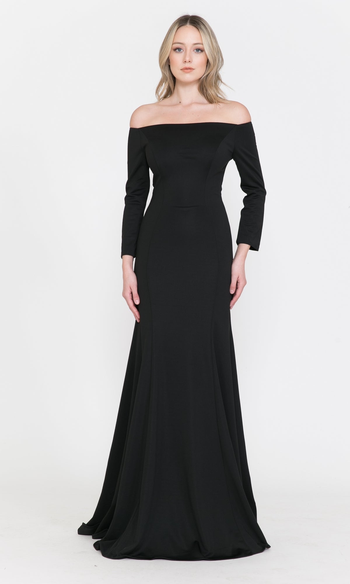 Off-the-Shoulder Long-Sleeve Formal Prom Dress 8378