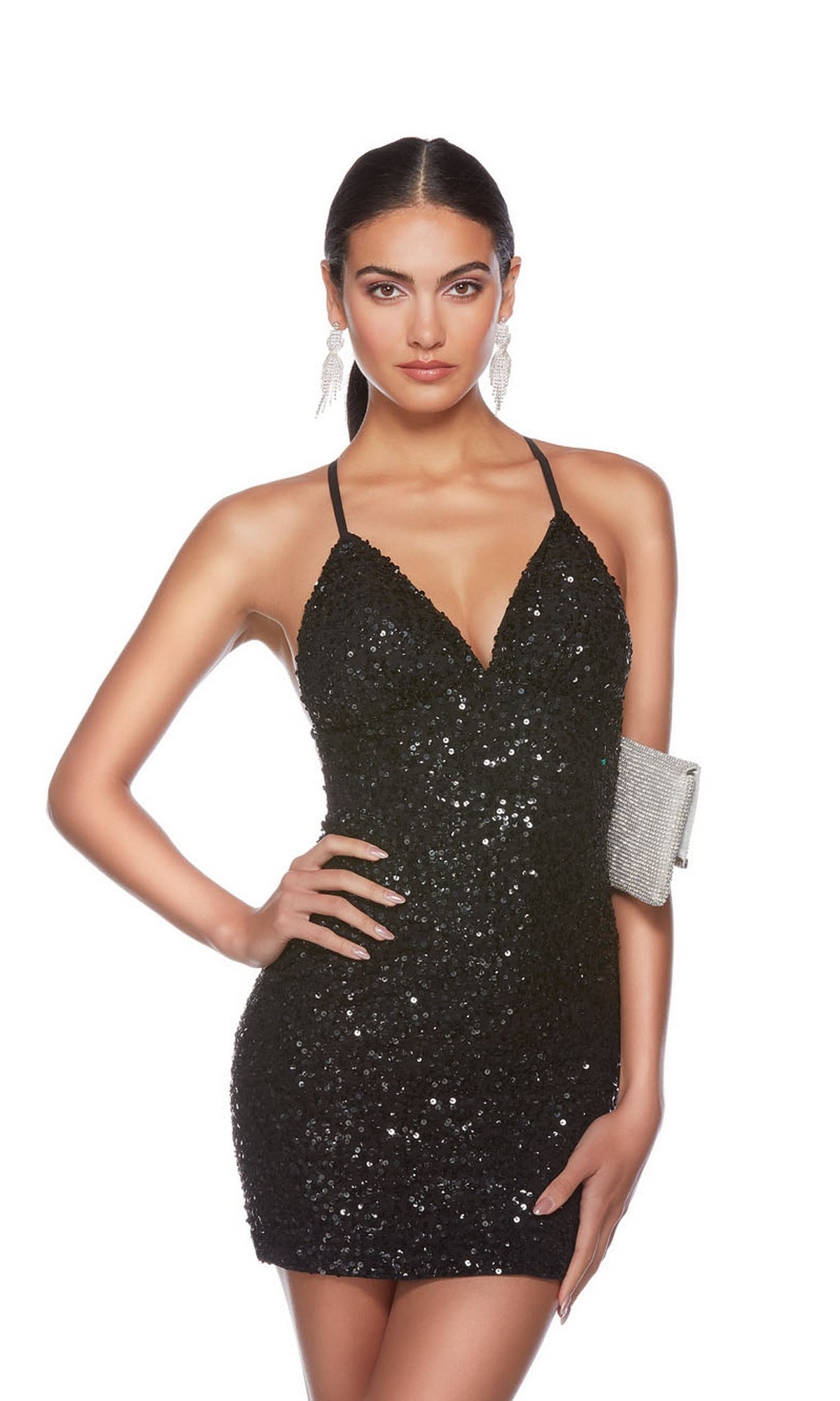 Alyce Empire-Waist Short Sequin Hoco Dress 84000