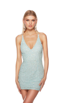 Alyce Backless Short Sequin Homecoming Dress 84001