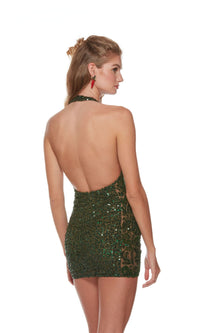 Alyce Short Beaded Halter Homecoming Dress 84016