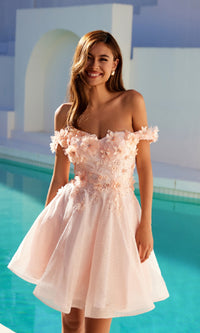 Floral Off-the-Shoulder Short Homecoming Dress 861