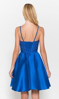 Short A-Line Homecoming Dress with Pockets 8694