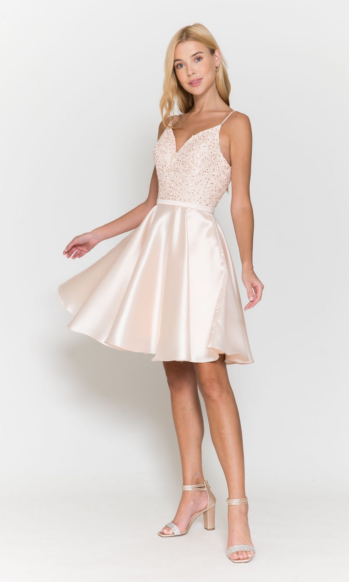 Short A-Line Homecoming Dress with Pockets 8694