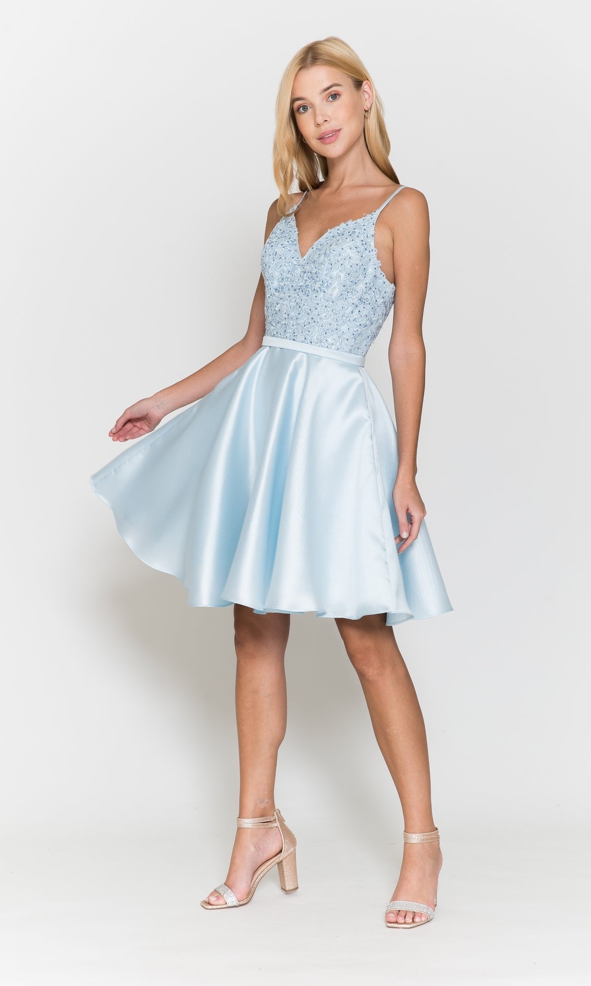 Short A-Line Homecoming Dress with Pockets 8694