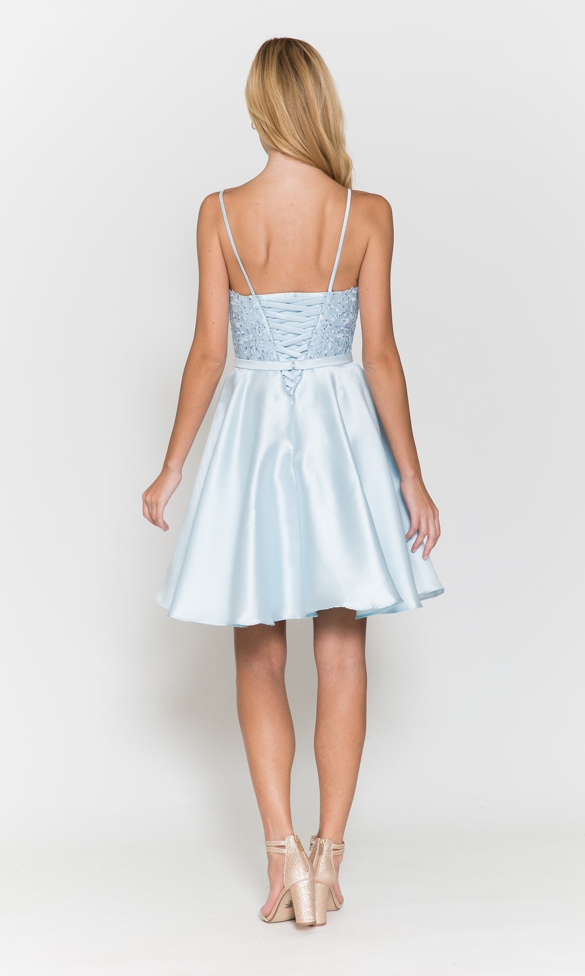 Short A-Line Homecoming Dress with Pockets 8694