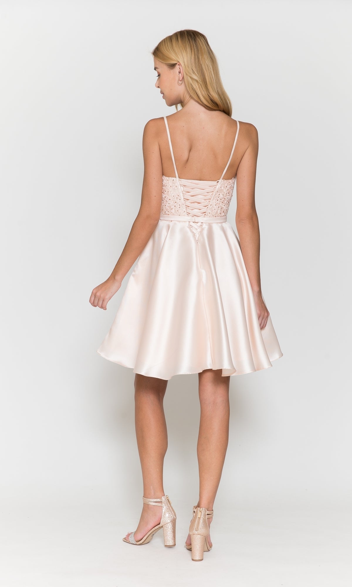 Short A-Line Homecoming Dress with Pockets 8694