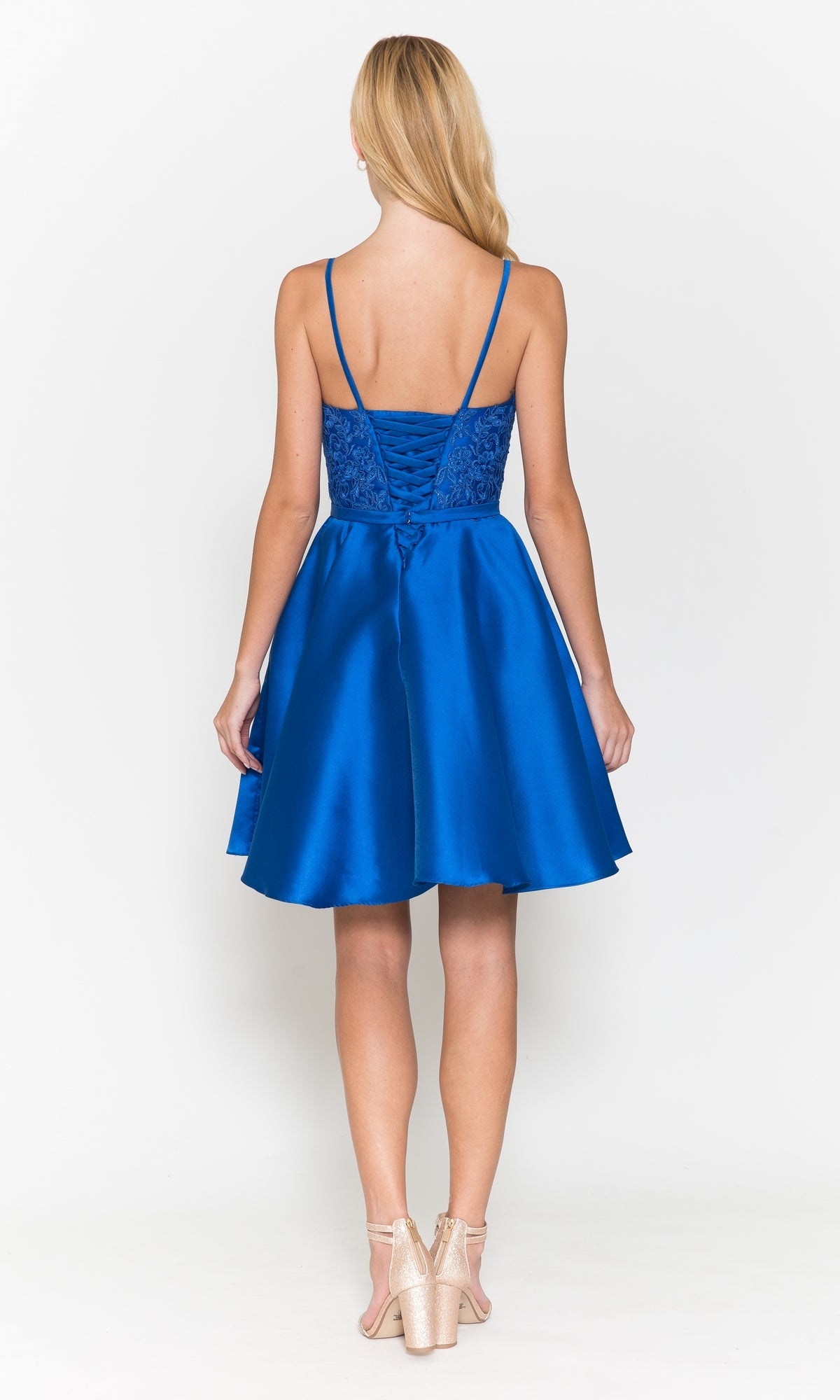 Short A-Line Homecoming Dress with Pockets 8694