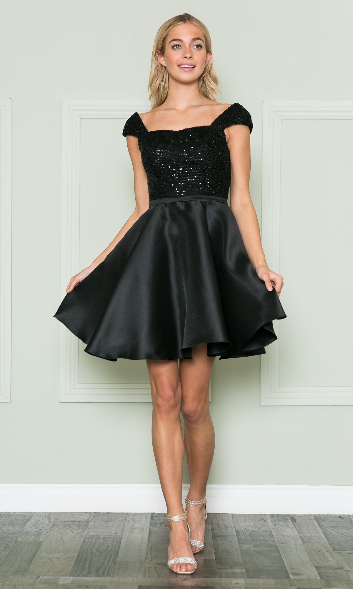 Cap-Sleeve Short A-Line Homecoming Dress 8732