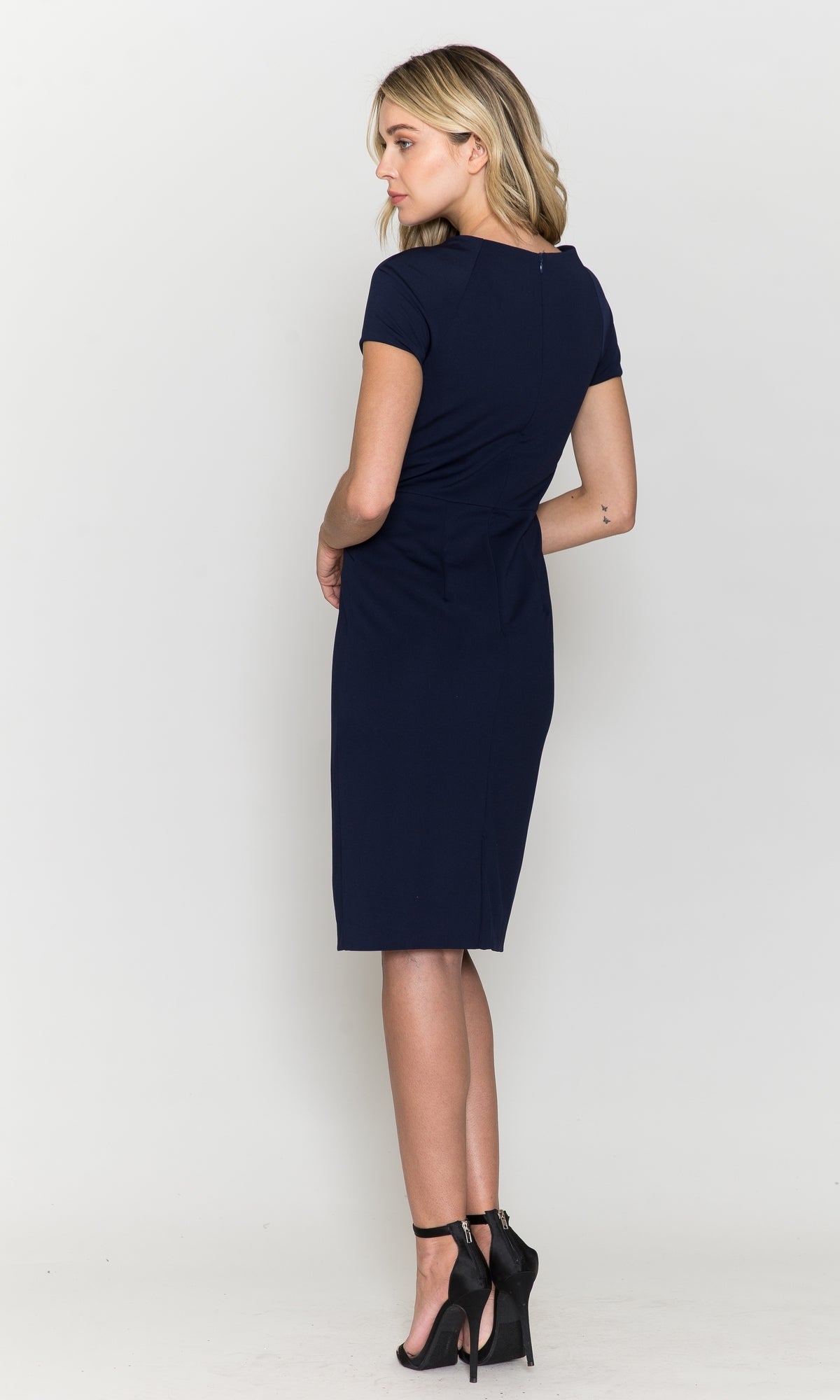 Short Sleeve Knee-Length Semi-Formal Dress 8774