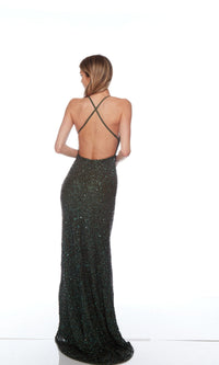 Alyce V-Neck Long Beaded Prom Dress 88003