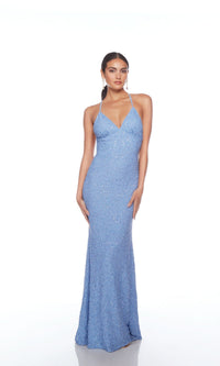 Alyce V-Neck Long Beaded Prom Dress 88003