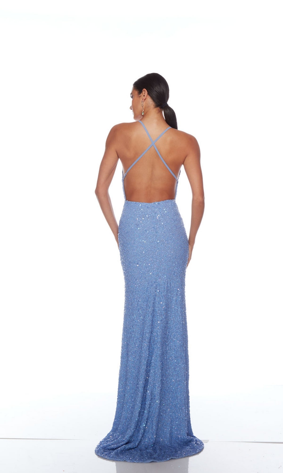 Alyce V-Neck Long Beaded Prom Dress 88003