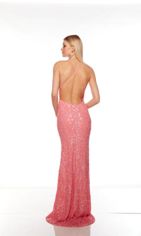 Alyce V-Neck Sequin Prom Dress 88009B