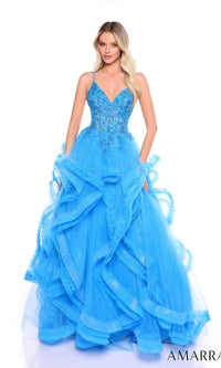 Ruffle Formal Ball Gown: Amarra 88094