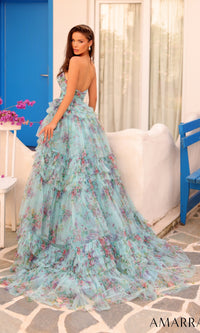 Light Blue Floral Prom Dress: Amarra 88273