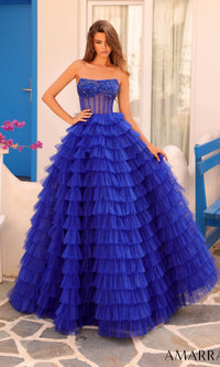 Strapless Mini-Ruffle Prom Ball Gown: Amarra 88297