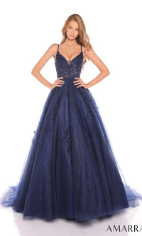 Sheer-Corset Long Lace Prom Ball Gown 88536