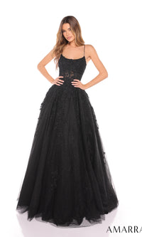 Amarra Sheer-Corset Long Prom Ball Gown 88584