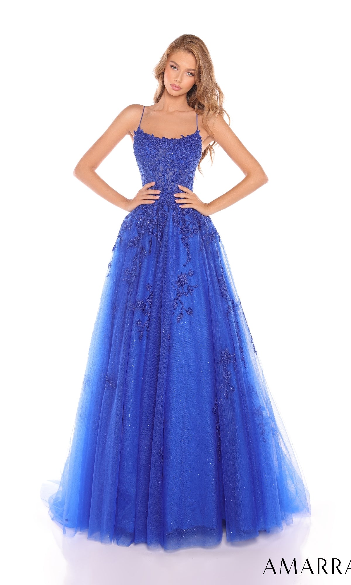 Amarra Sheer-Corset Long Prom Ball Gown 88584