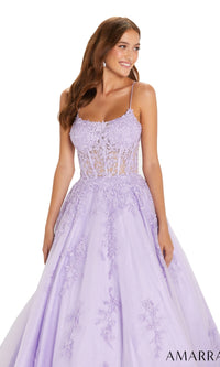 Amarra Sheer-Corset Long Prom Ball Gown 88584