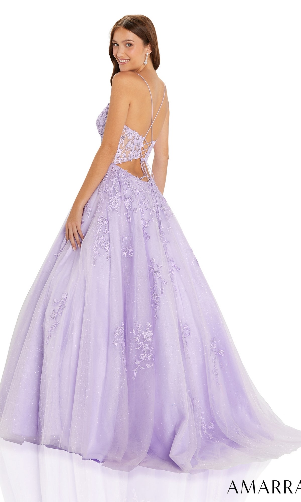 Amarra Sheer-Corset Long Prom Ball Gown 88584