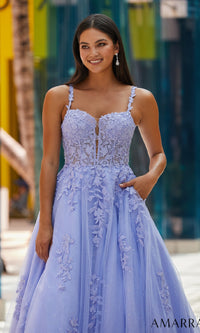 Floral Lace Prom Ball Gown: Amarra 88590