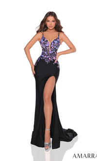 Strappy-Back Amarra Tight Long Prom Dress 88747