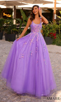 Amarra Glitter-Tulle Long Prom Ball Gown 88749