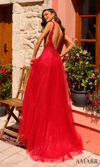 Amarra Long Glitter-Tulle Prom Dress 88840