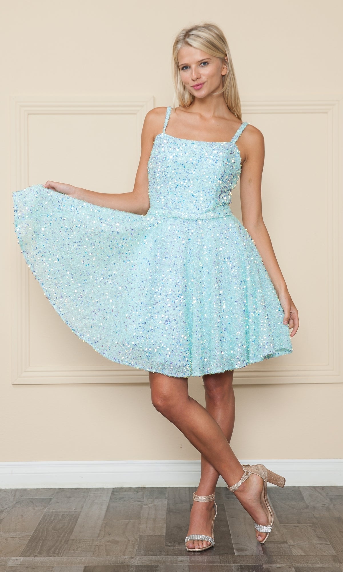 Short A-Line Sequin Homecoming Dress 8930