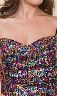 Multicolored Short Sequin Homecoming Dress 8944