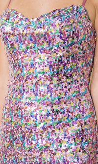 Multicolored Short Sequin Homecoming Dress 8944