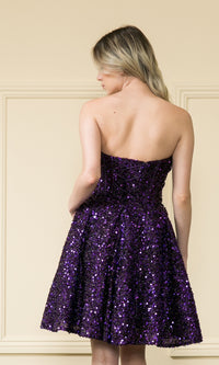 Strapless Sequin A-Line Homecoming Dress 8974