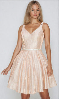 Short A-Line Glitter Homecoming Dress 8013J