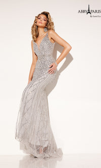 Sparkly Embroidered Prom Dress: Abby Paris 90156