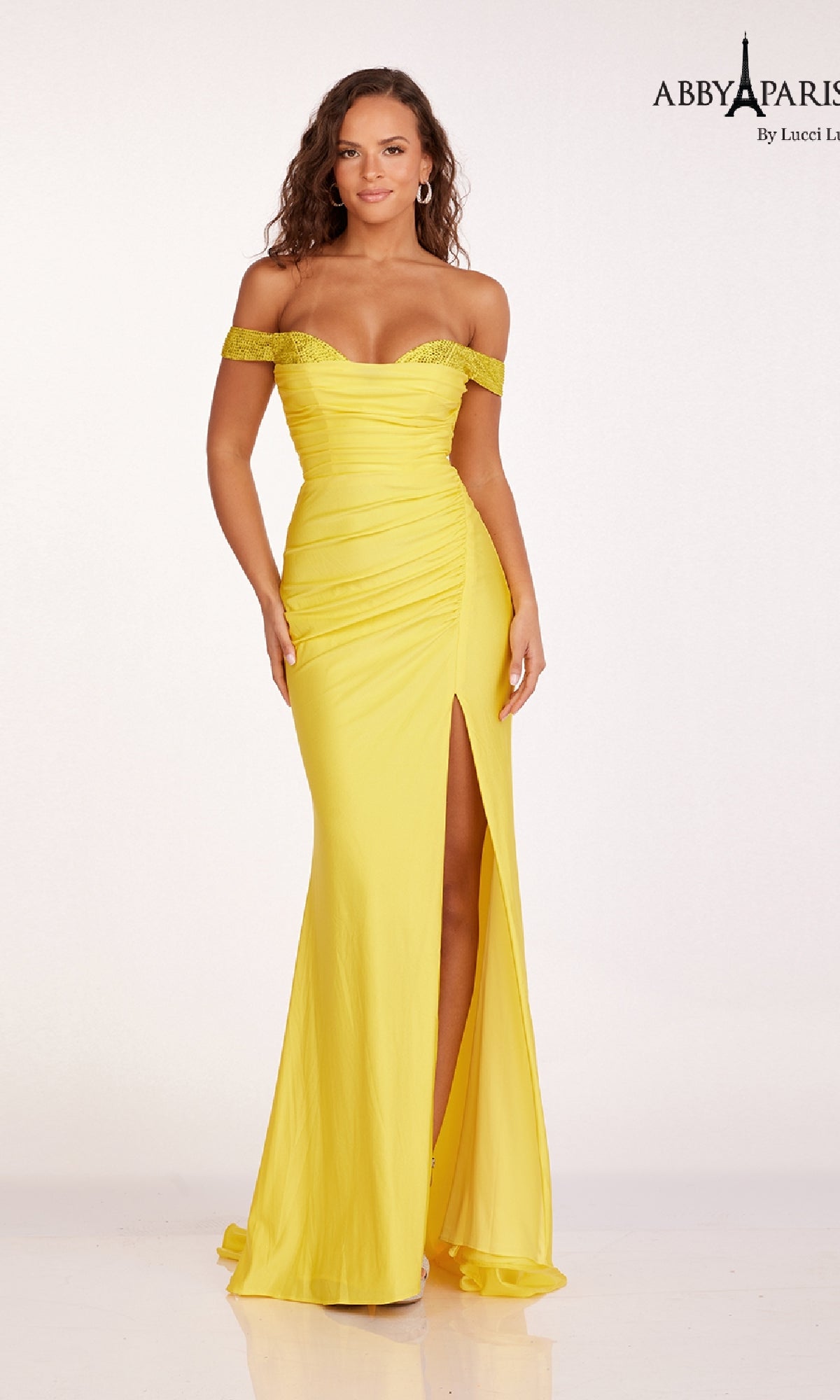 Off-the-Shoulder Prom Dress: Abby Paris 90246