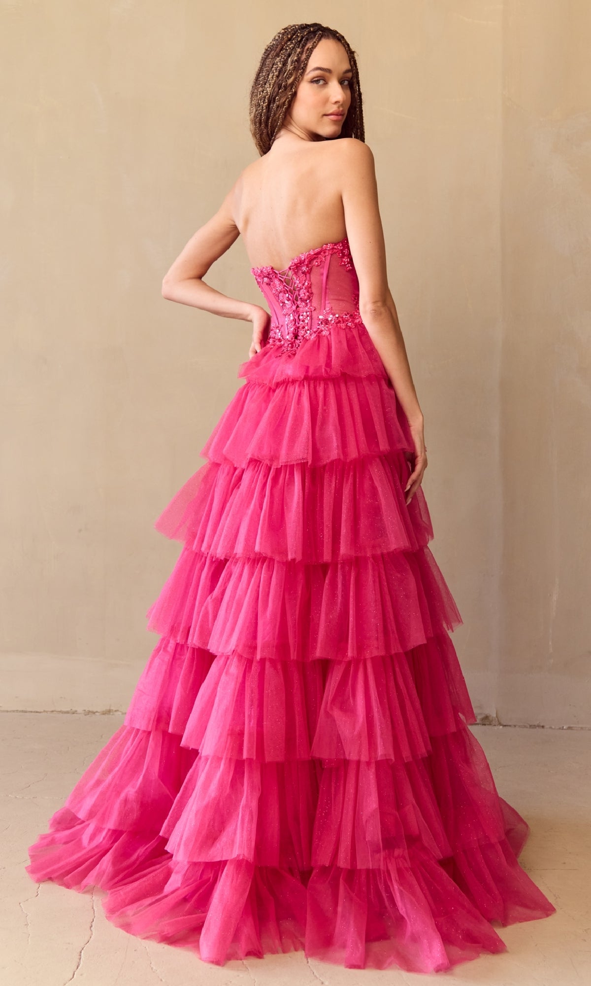 Strapless Long Prom Ball Gown: Amelia Couture 9053