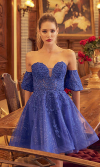 Bell-Sleeve Short Sweetheart Prom Dress 909