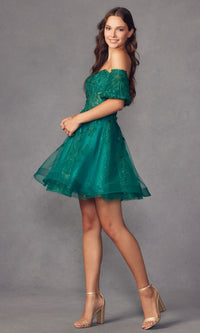 Bell-Sleeve Short Sweetheart Prom Dress 909