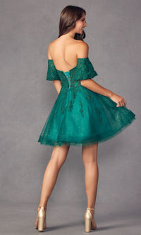 Bell-Sleeve Short Sweetheart Prom Dress 909