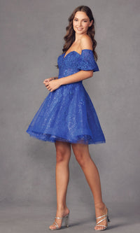 Bell-Sleeve Short Sweetheart Prom Dress 909