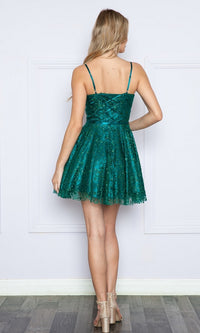 Short Glitter-Print A-Line Homecoming Dress 9192