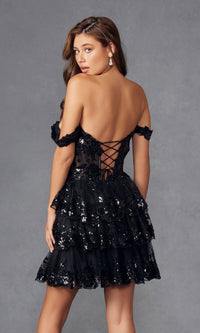 Sequin Sheer Corset Homecoming Dress: Juliet JT920K