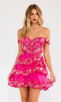 Sequin Sheer Corset Homecoming Dress: Juliet JT920K