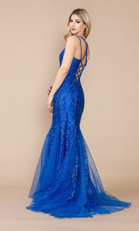 Glitter-Print Long Mermaid Prom Dress 9306