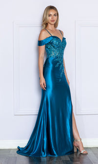 Embellished Off-the-Shoulder Long Prom Dress 9350