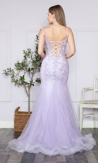 Sheer-Corset-Bodice Long Mermaid Prom Dress 9374