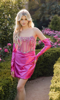 Gloved Short Homecoming Dress: Juliet JT932R