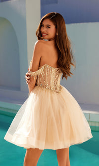 Off-Shoulder Short Prom Dress: Juliet JT947L