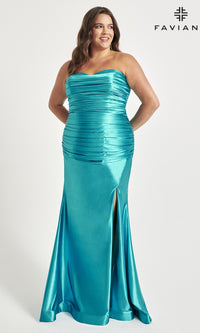 Faviana Plus-Size Strapless Long Prom Dress 9545